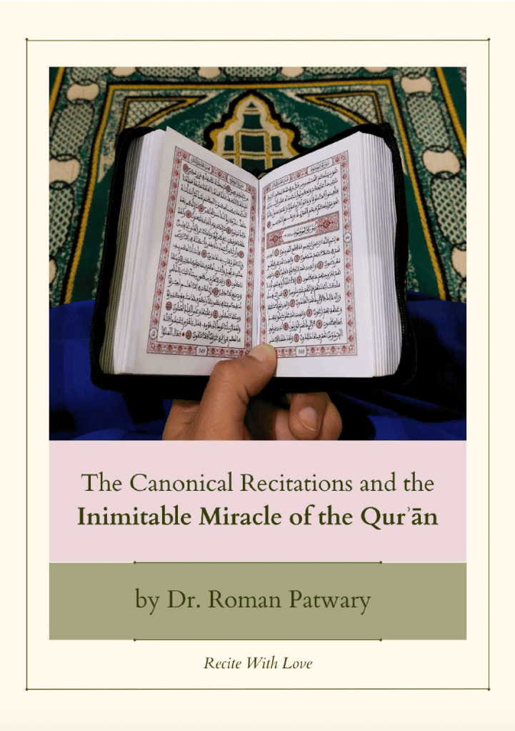 Canonical Recitations book cover of person holding an open Quran 